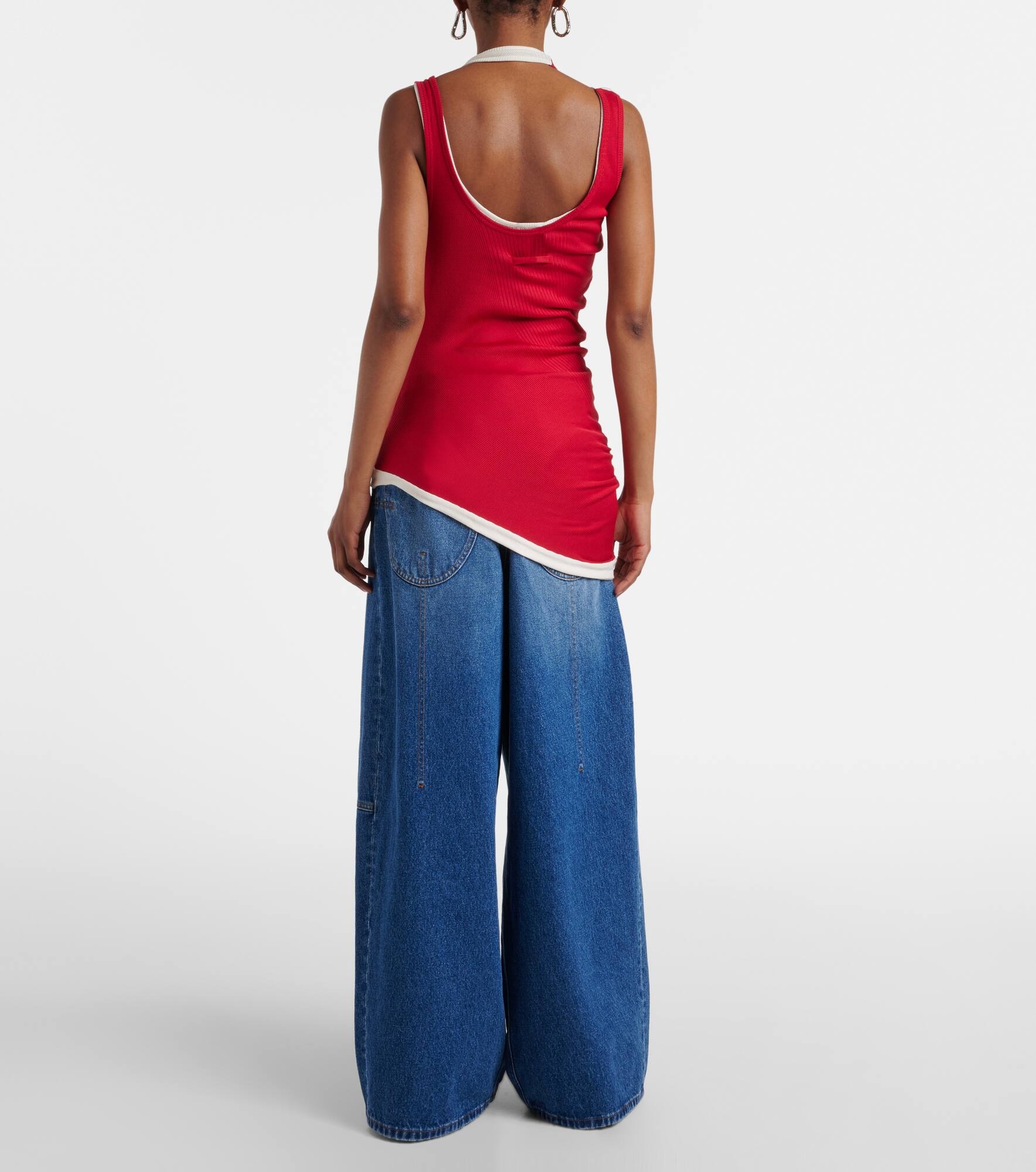 Layered cotton jersey tank top - 3