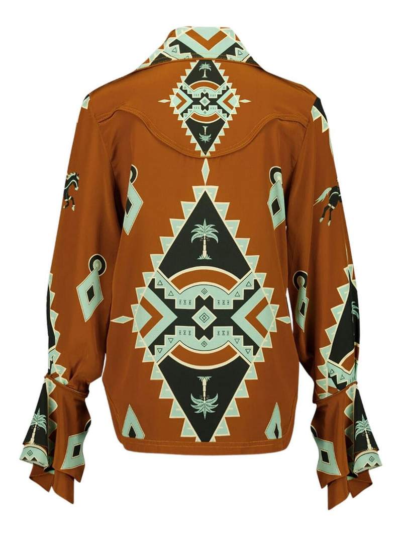Johanna Ortiz geometric-print V-neck shirt outlook