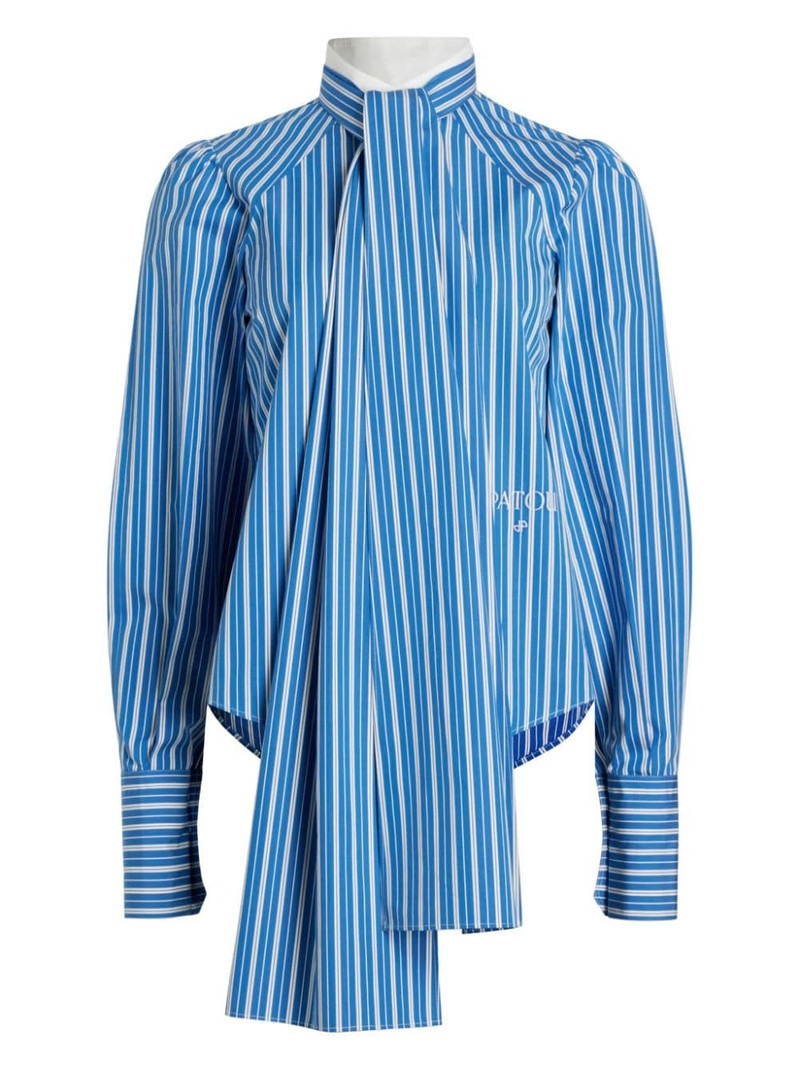 pussy-bow striped silk shirt 1