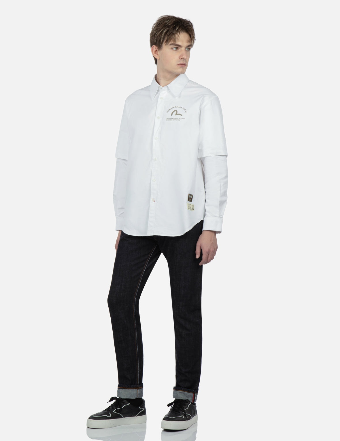 Two-Tone Seagull Carrot-Fit Denim Jeans #2017 - 4