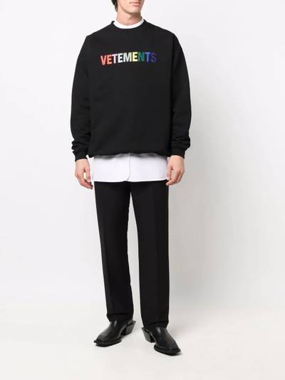 VETEMENTS rainbow stud logo sweatshirt outlook