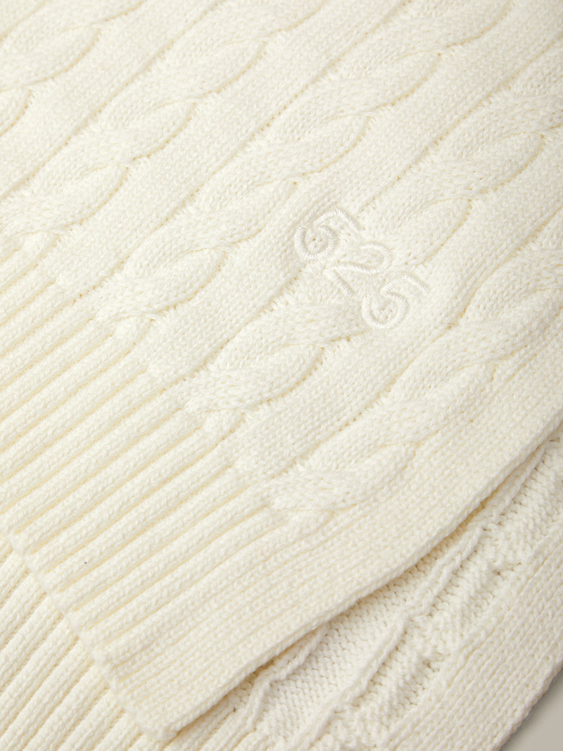 525 america Porter: Embroidered Cable Knit Cotton Scarf outlook