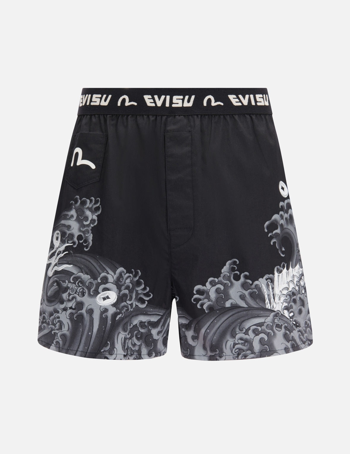 DRAGON-KOI PATTERN PRINT BOXER SHORTS - 1