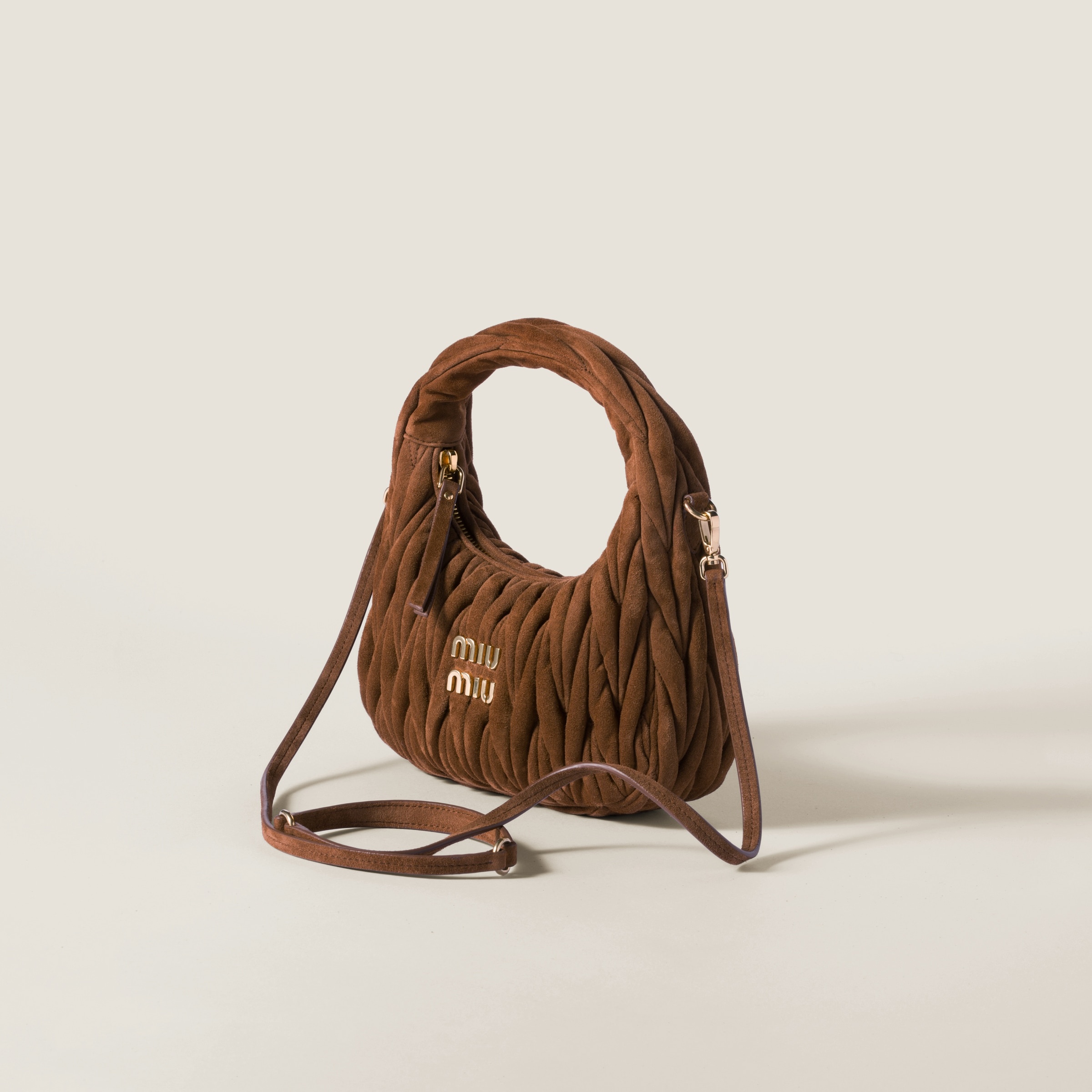 Wander matelassé suede bag - 2