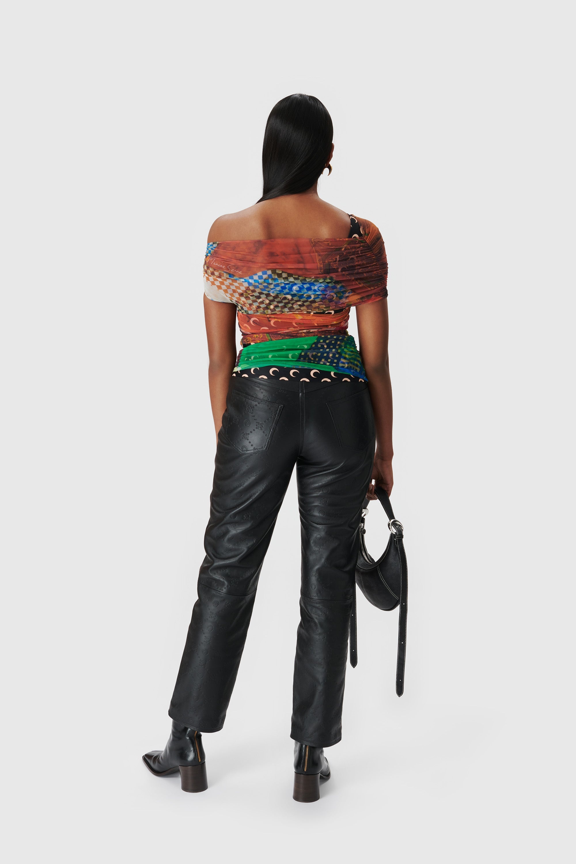 Regenerated Moonogram Sraight Leather Trousers - 5