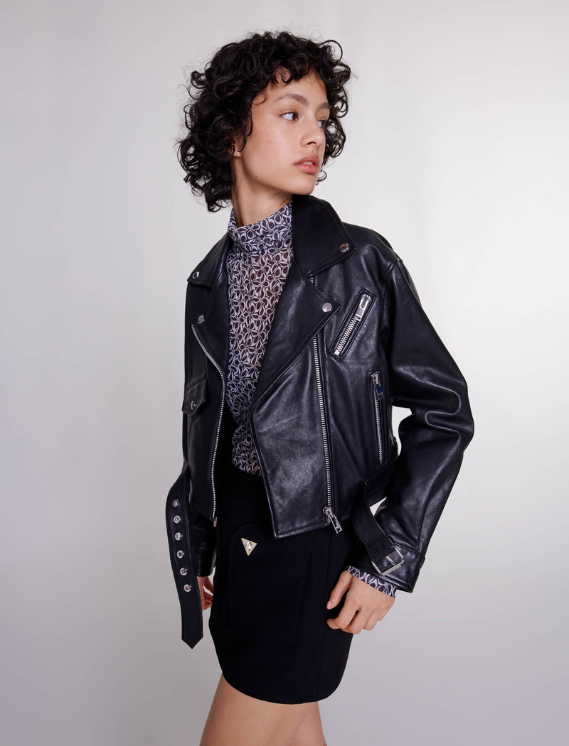Cropped leather jacket 8
