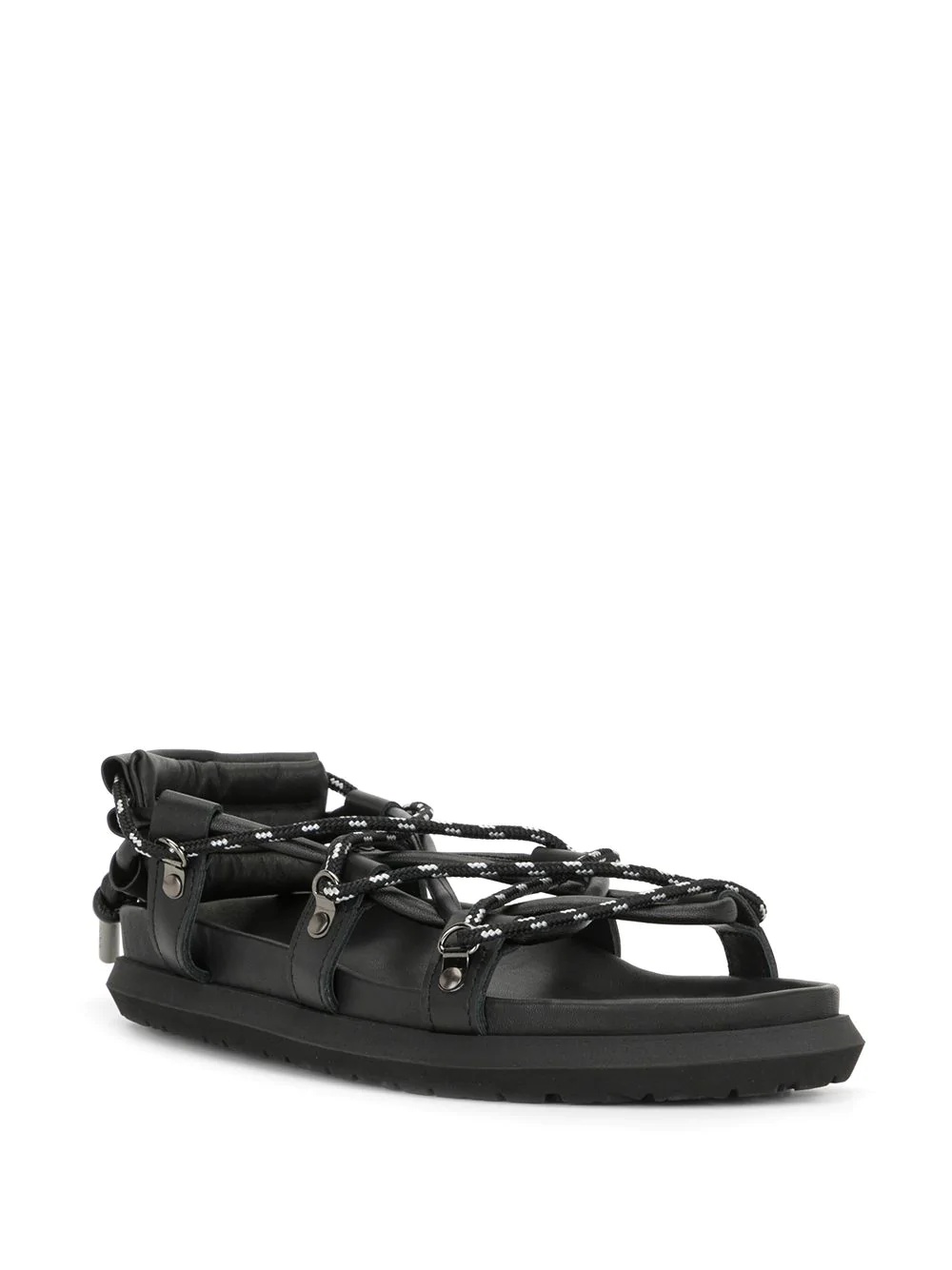 rope strappy flat sandals - 2