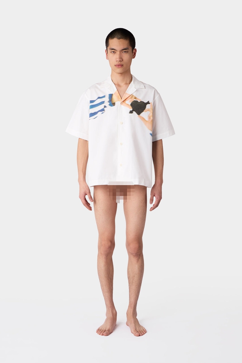 'CUORE DI PIETRA' SHORTSLEEVE SHIRT / off white & multicolor 4