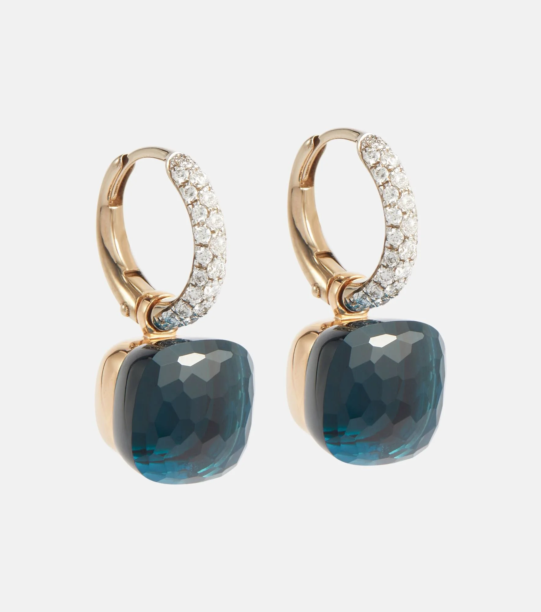 Nudo Classic 18kt gold earrings with topaz and diamonds - 1