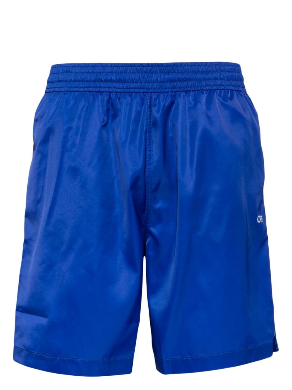 Scribble Diags-print elasticated swim shorts - 1