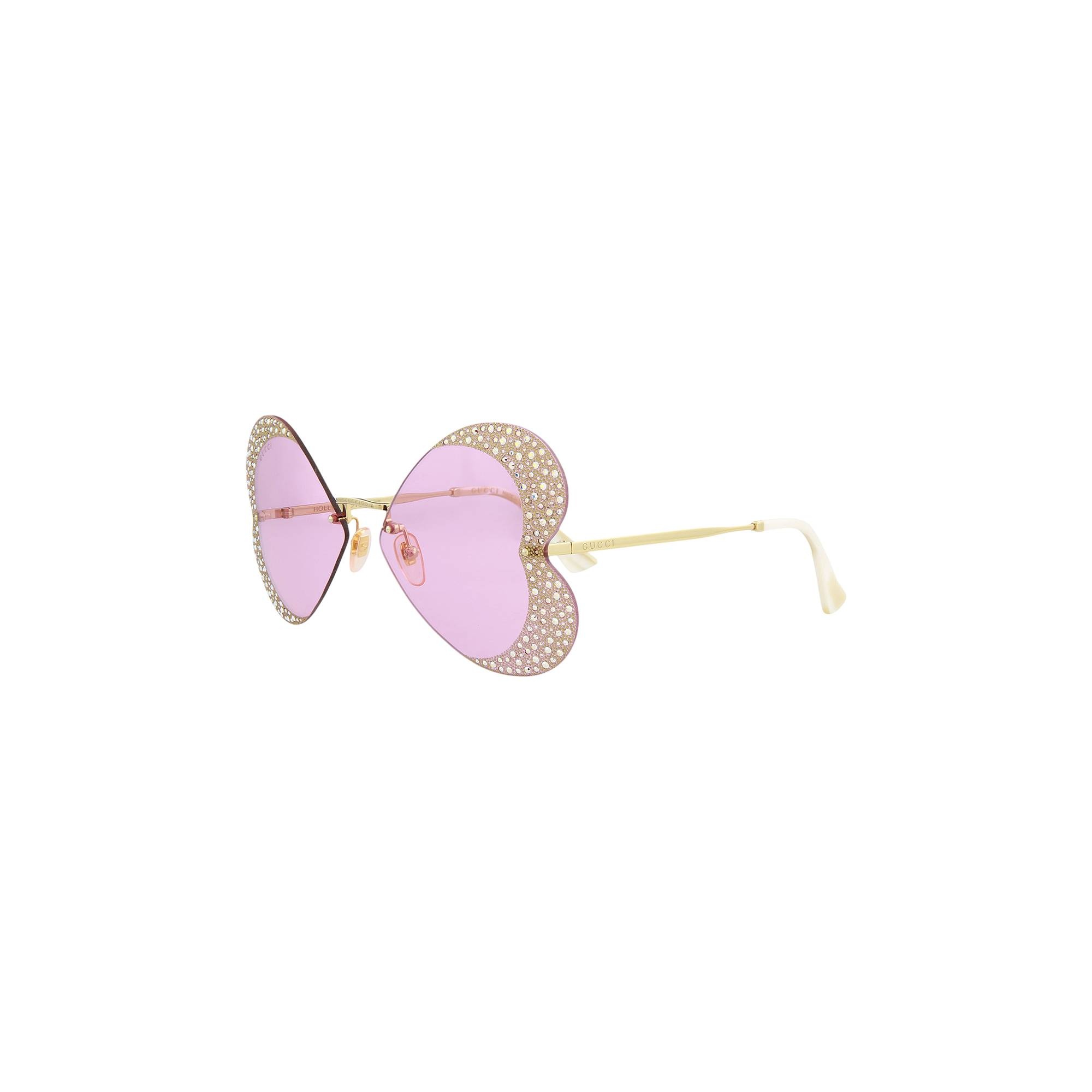 Gucci Cat Eye Sunglasses 'Gold/Pink' - 2