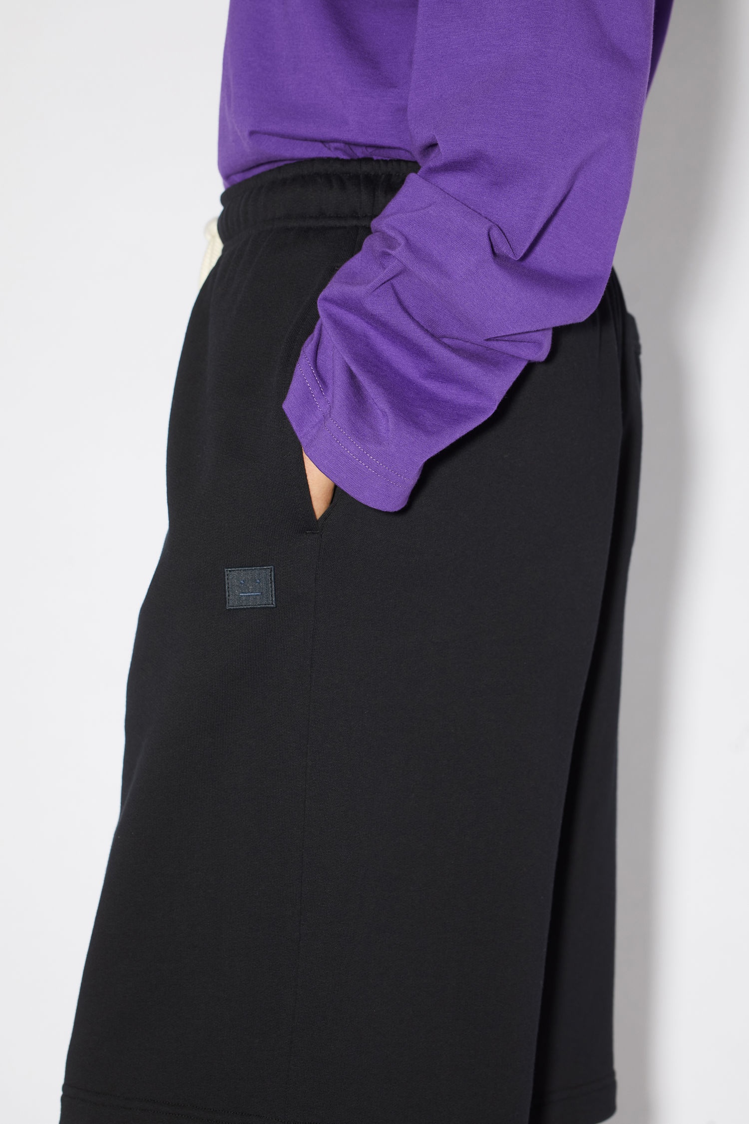 Fleece sweat shorts - Black - 5
