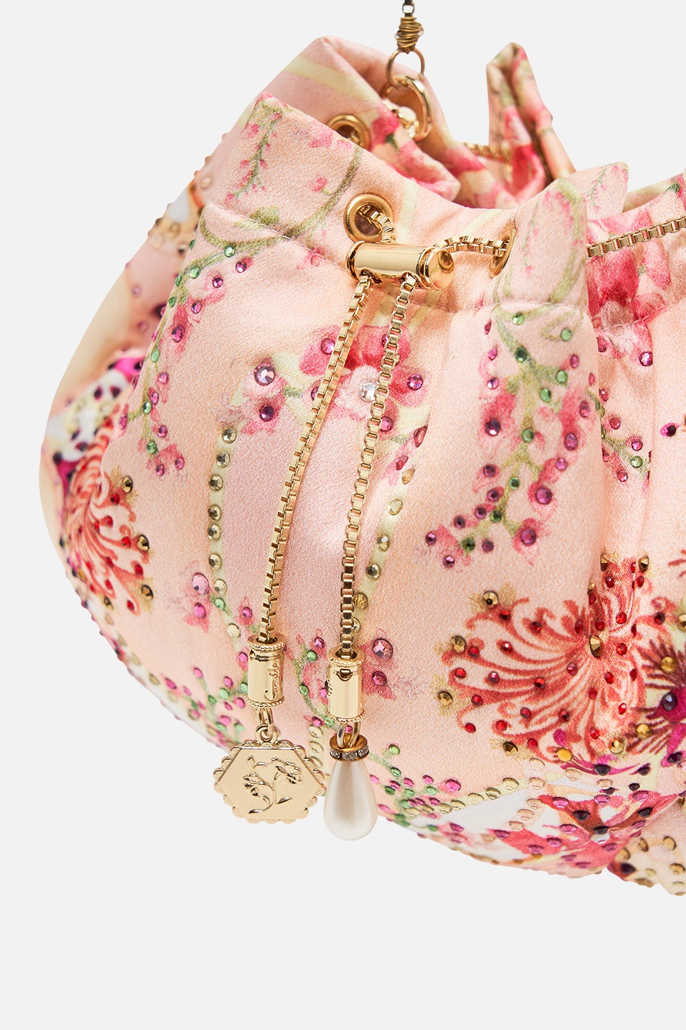 DRAWSTRING POUCH WITH CHAIN STRAP - 2
