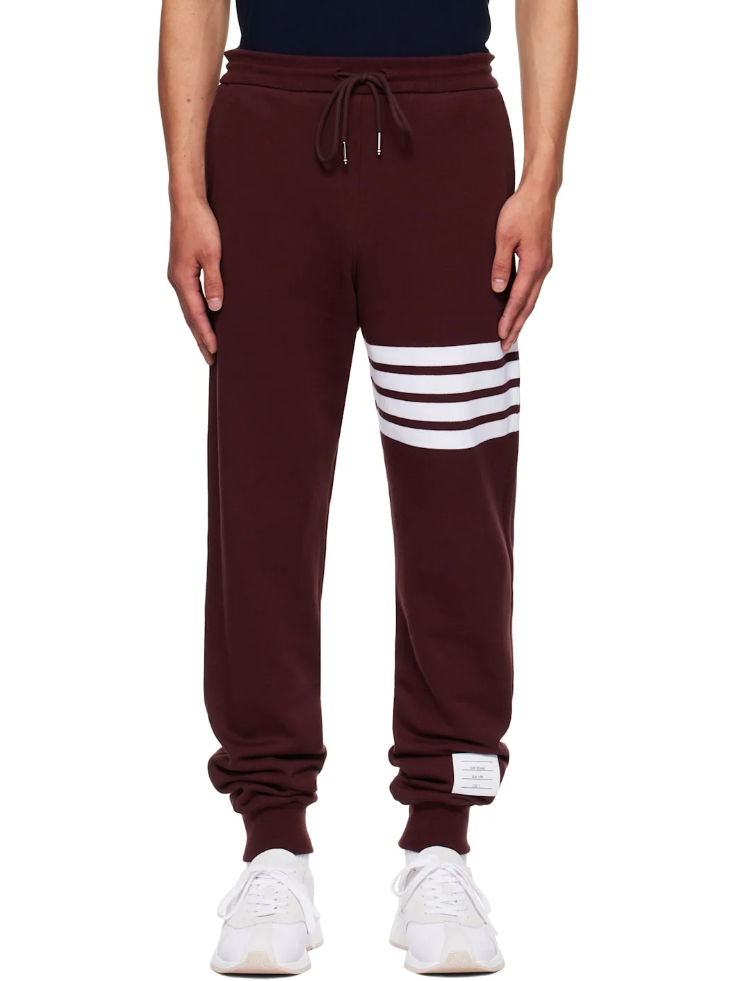 Burgundy Classic Loopback 4-Bar Sweatpants - 1