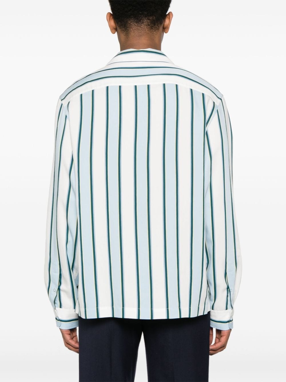 camp-collar striped shirt - 4
