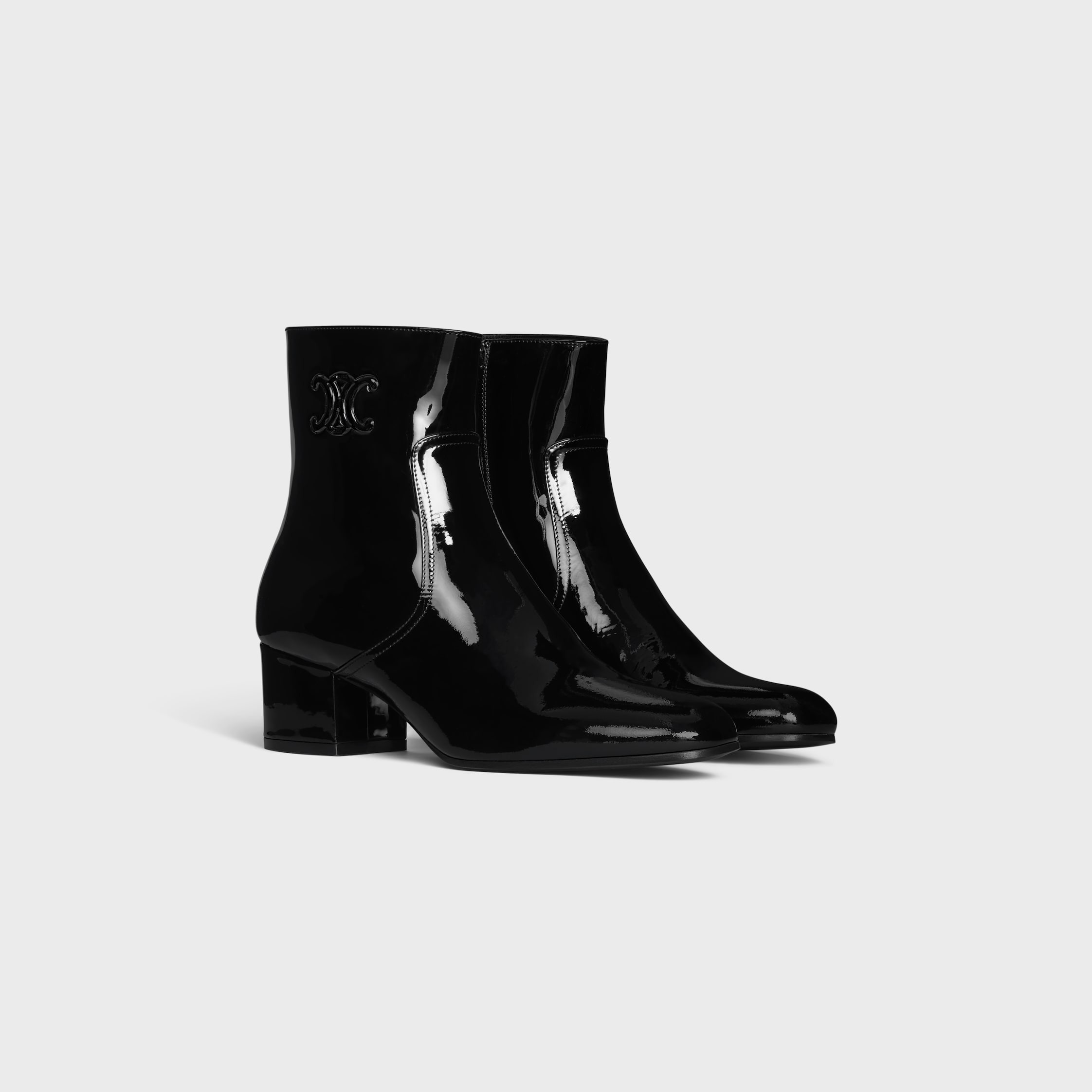 LES BOTTES CELINE TRIOMPHE ZIPPED BOOT in PATENT CALFSKIN - 2