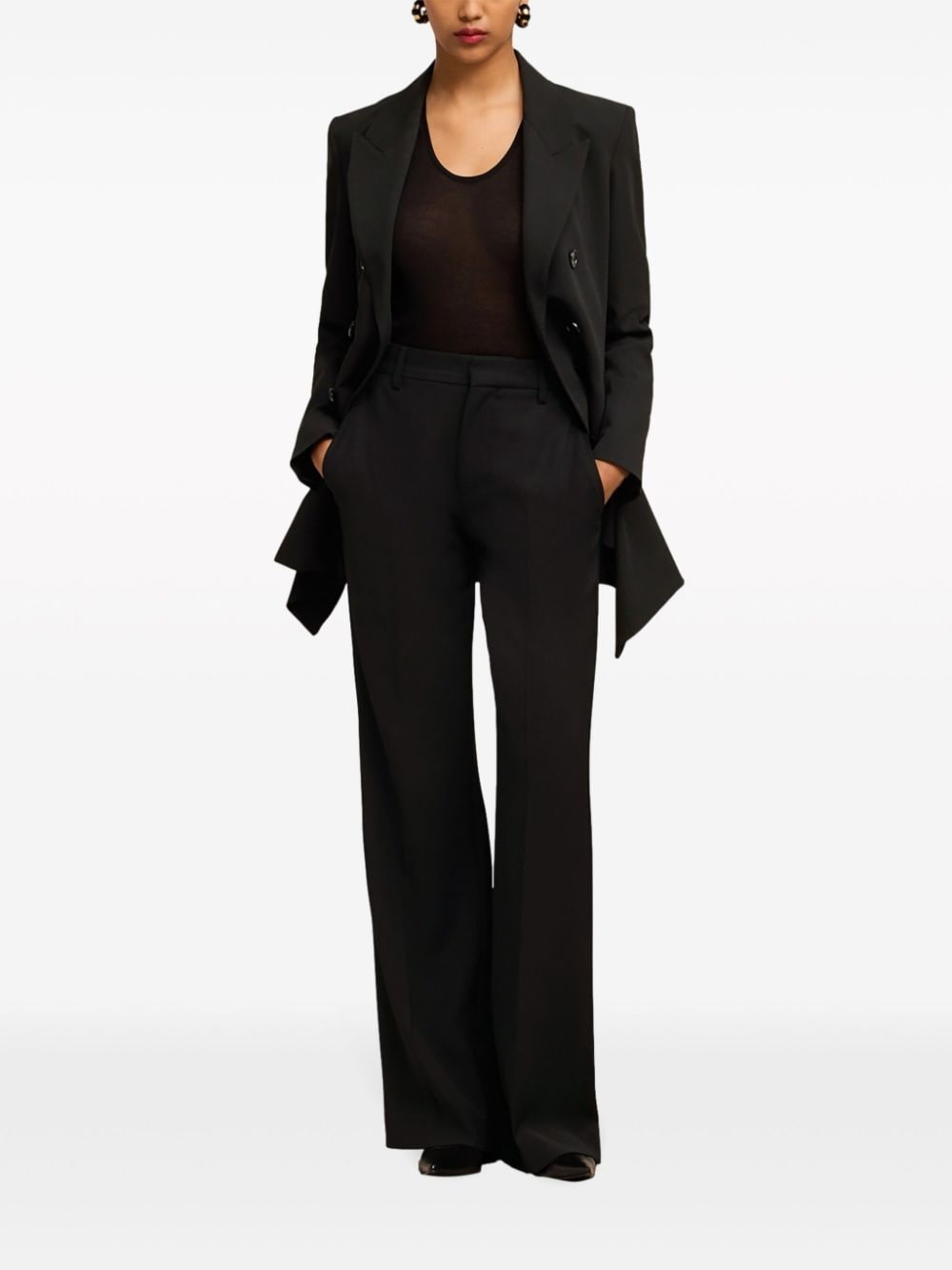 tailored high-rise flared trousers - 2