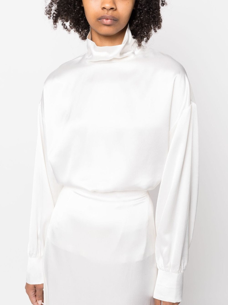 high-neck satin blouse 5