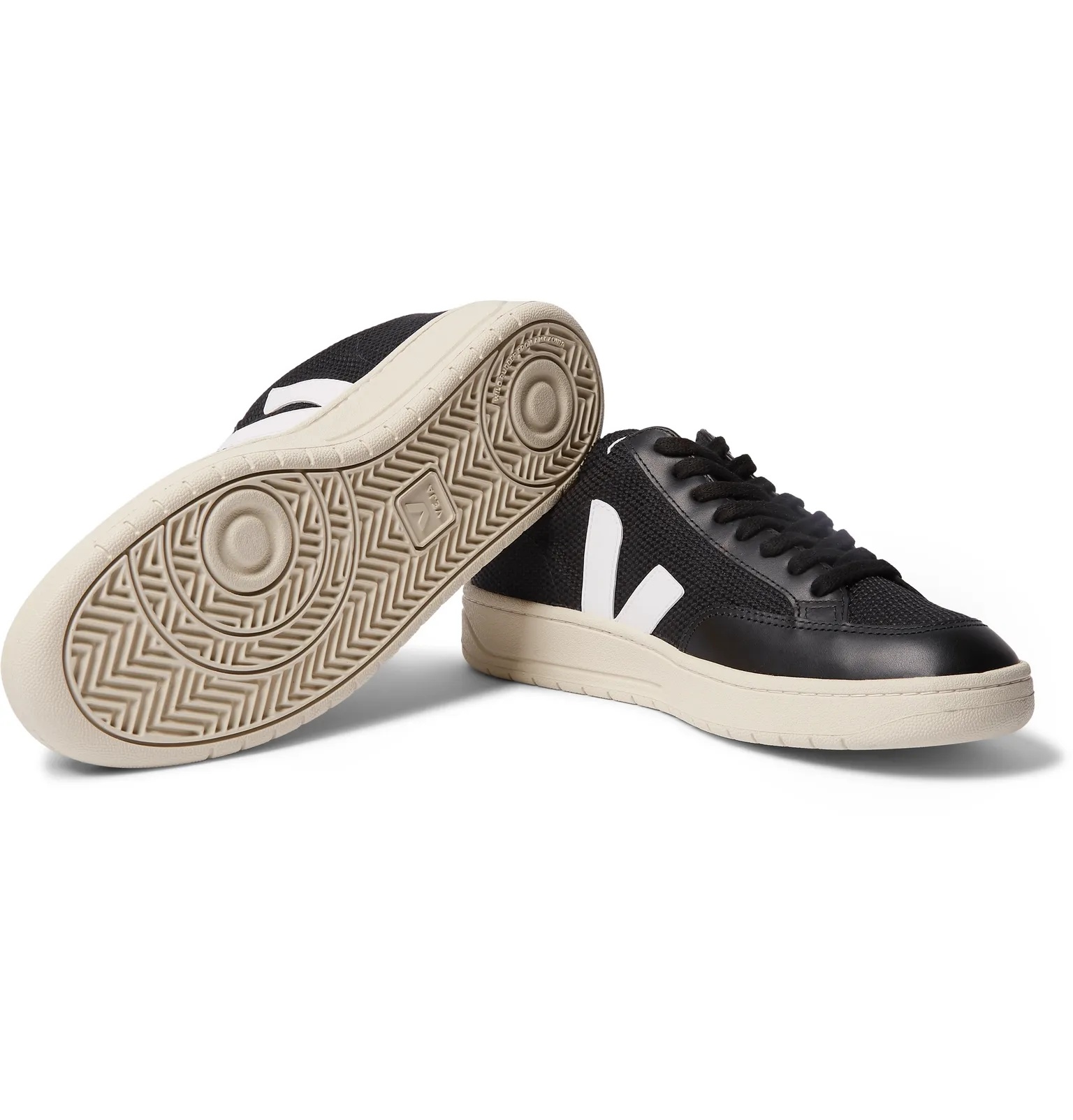 V-12 Leather-Trimmed B-Mesh Sneakers - 3