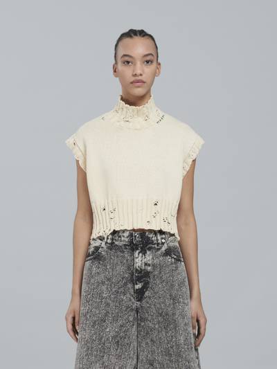 Marni CROPPED WHITE COTTON VEST outlook