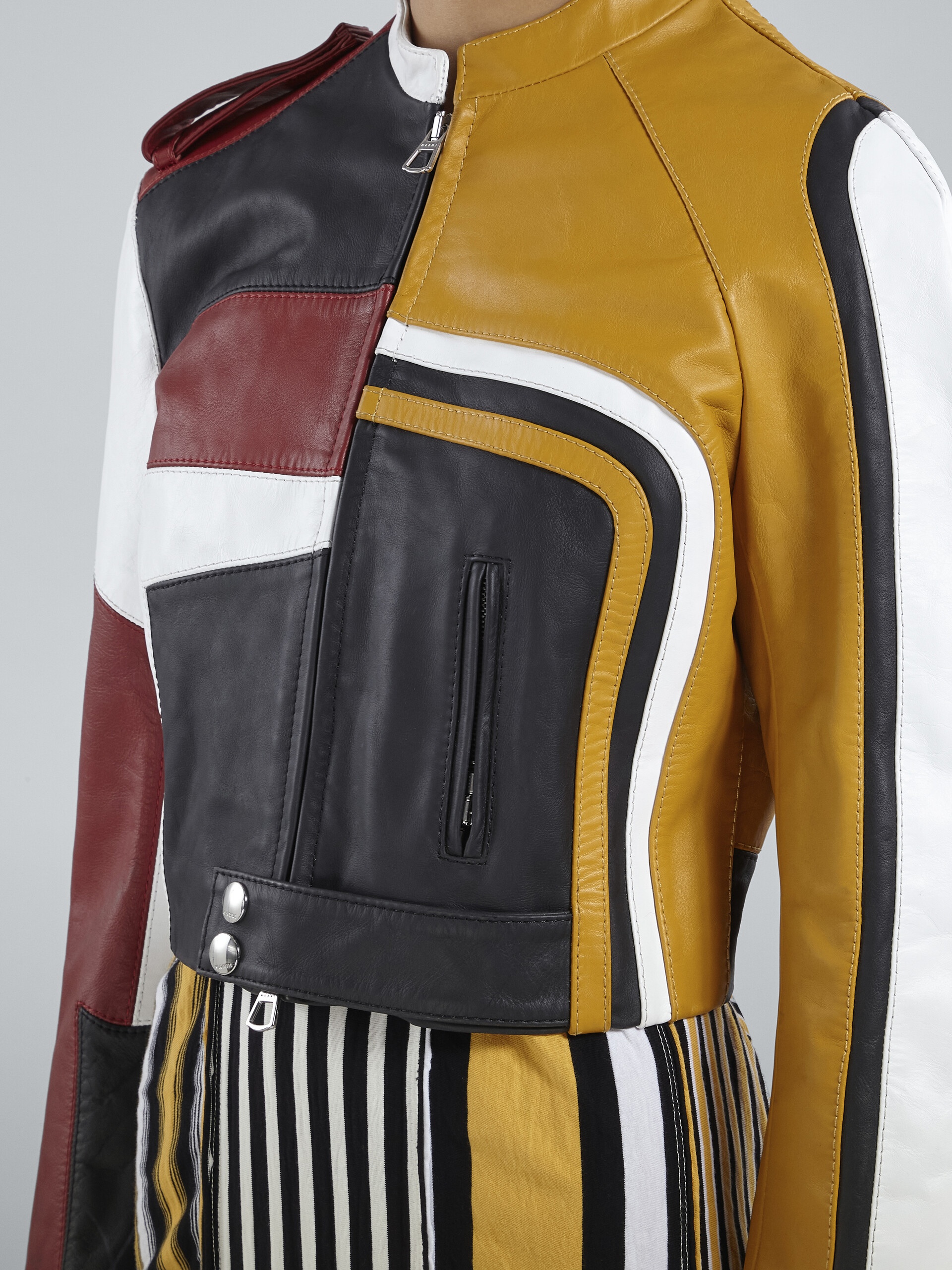 LEATHER BIKER JACKET - 5