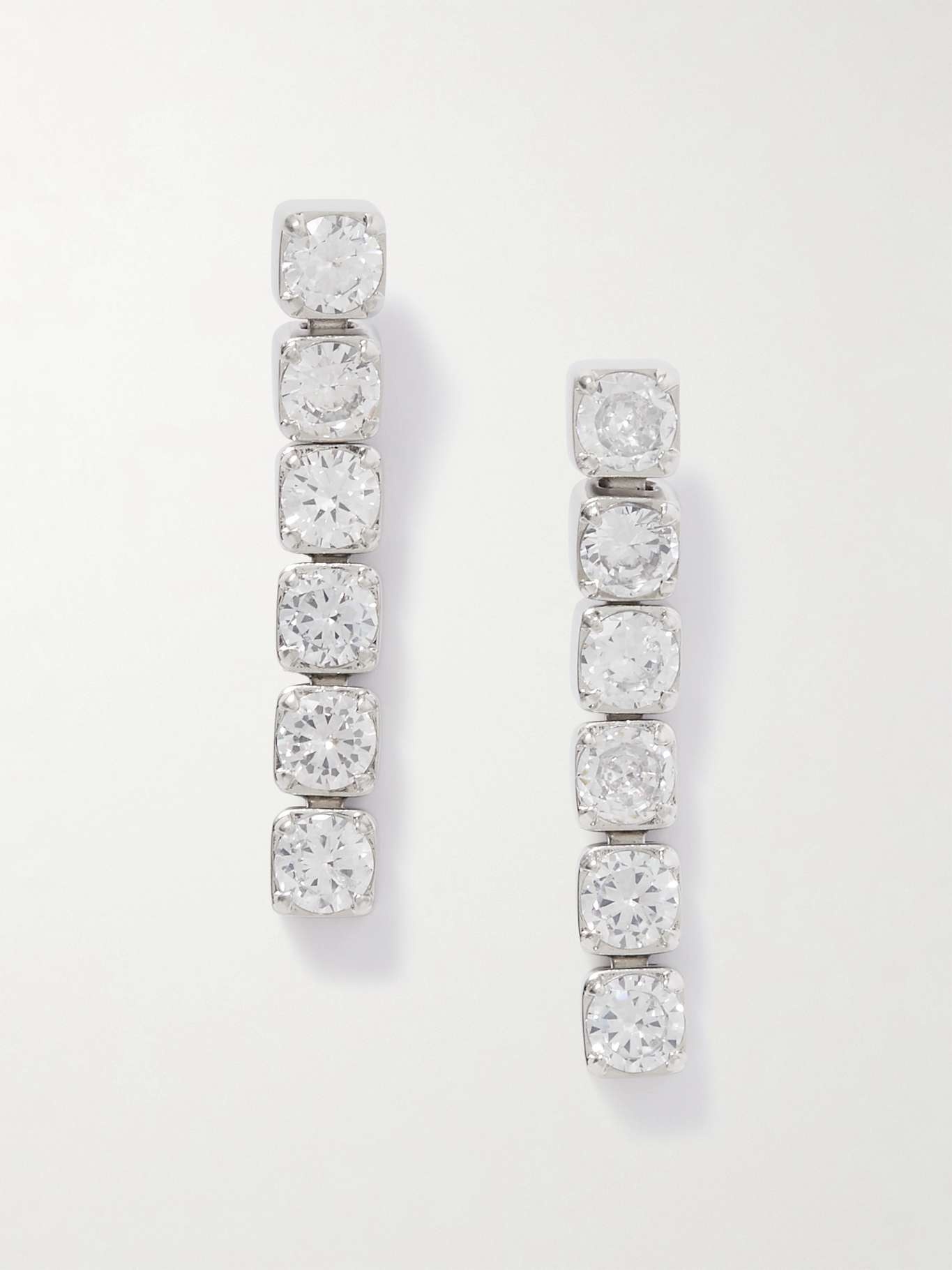 Silver-tone crystal earrings - 1