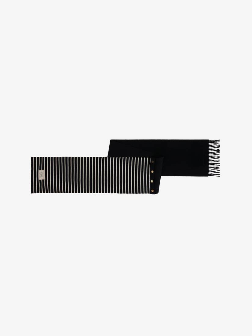Hybrid Stripe Scarf in Navy/ivory - 2
