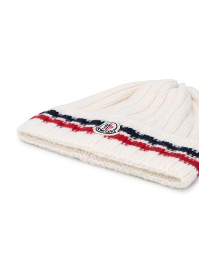 Moncler logo patch beanie outlook