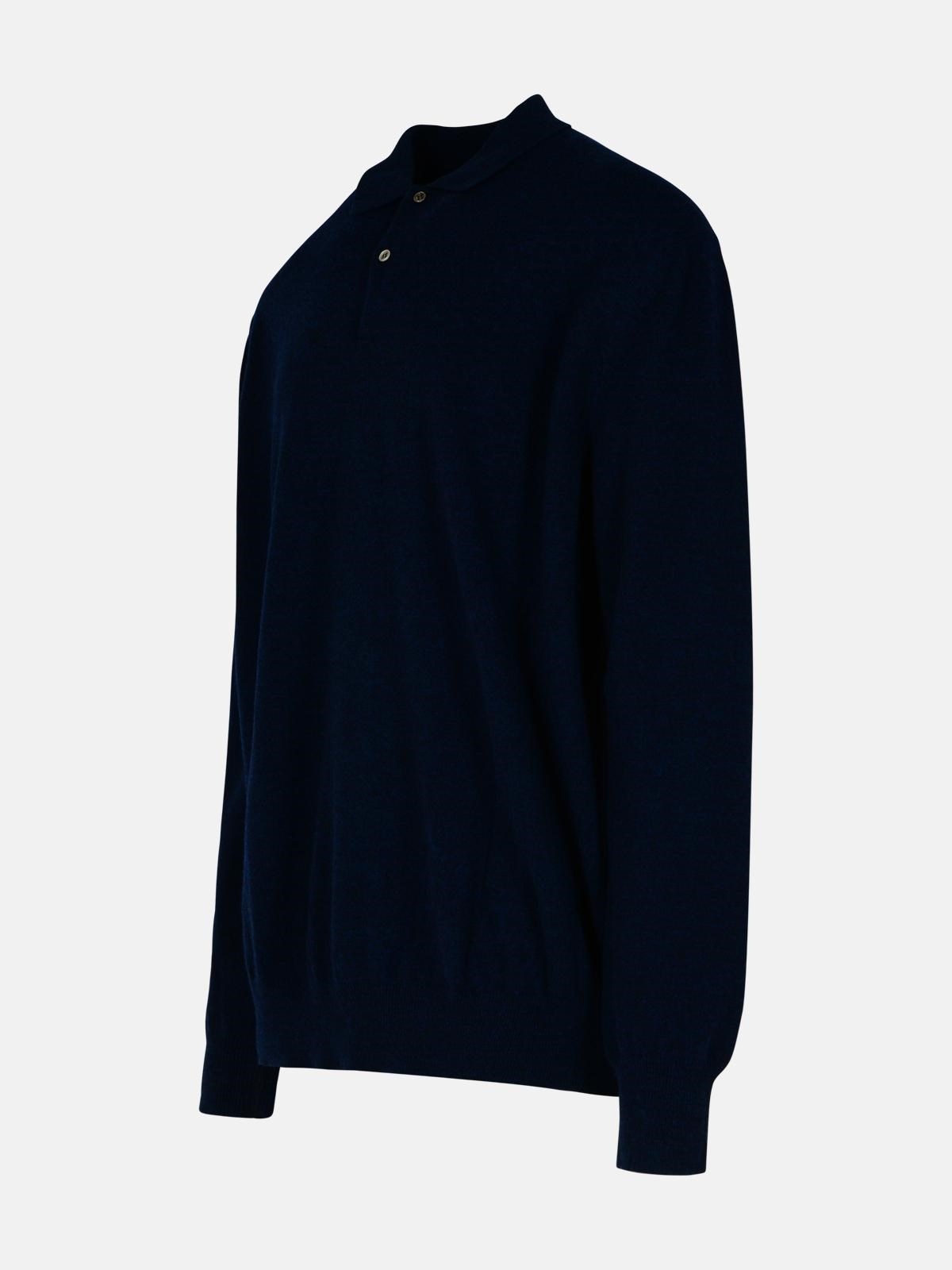 NAVY WOOL SWEATER - 2