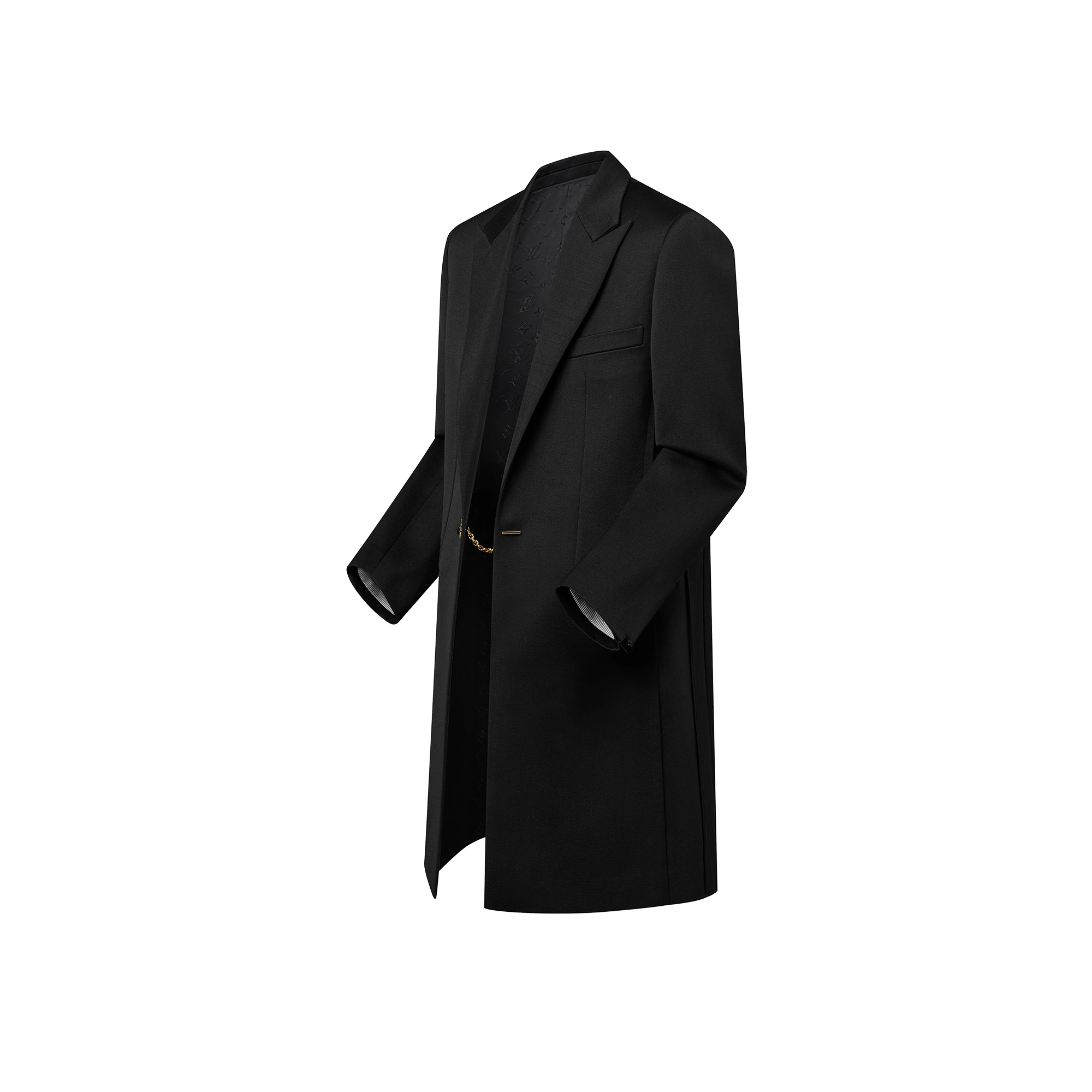 Jewel Button Tuxedo Coat - 2