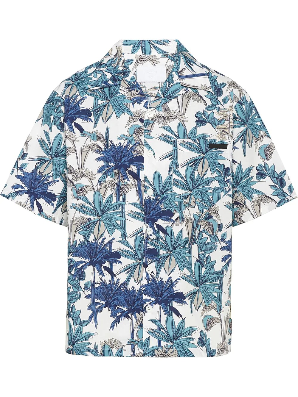 palm tree print bowling shirt - 1