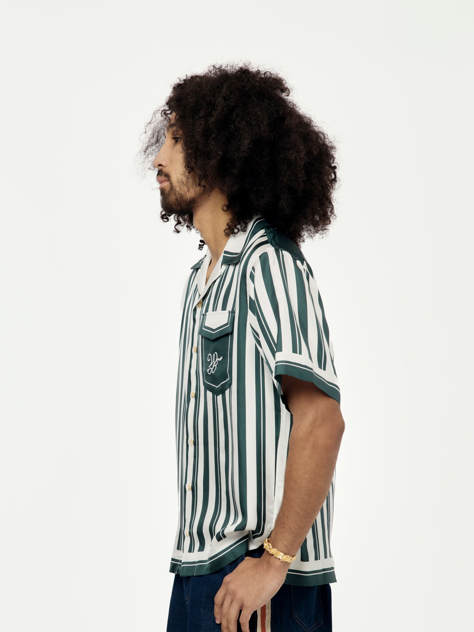 JUNE BOWLING SHIRT (IVORY/GREEN) - 2