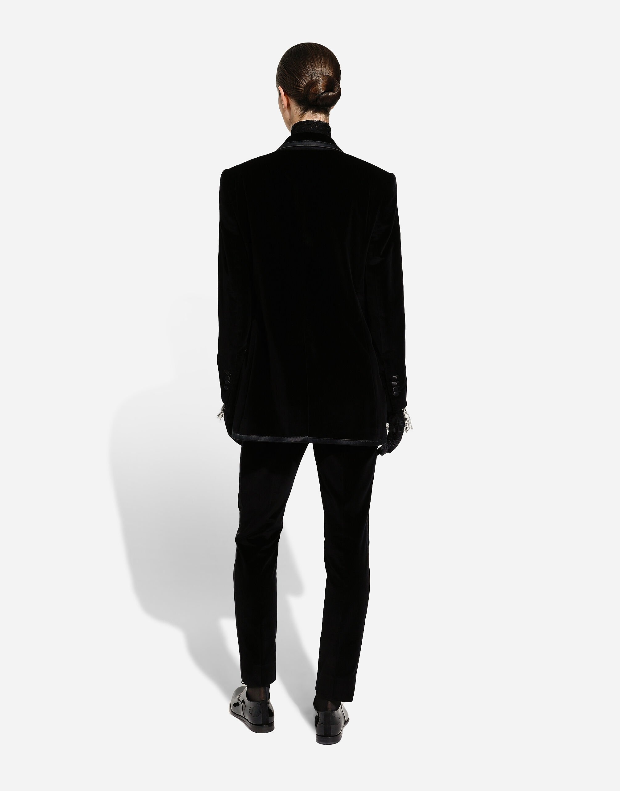 Tailored velvet tuxedo pants - 4