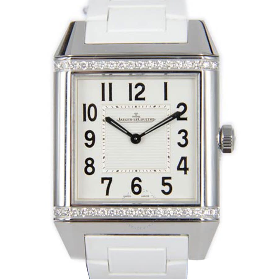 Jaeger LeCoultre Reverso Squadra Classique White Dial Diamond Rubber Ladies Watch Q7068721 - 2