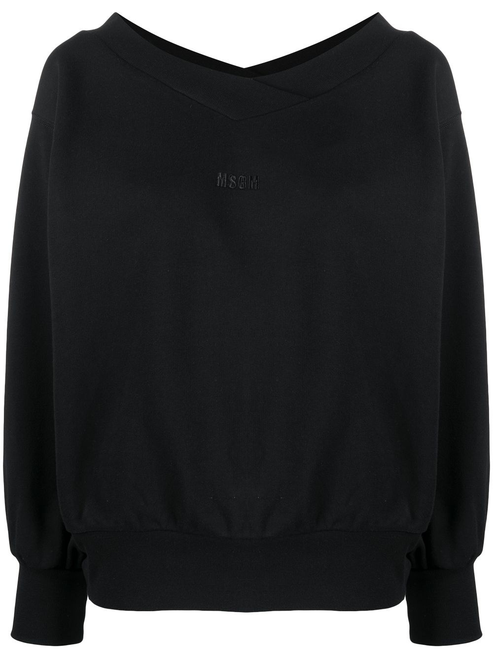 embroidered logo V-neck sweatshirt - 1