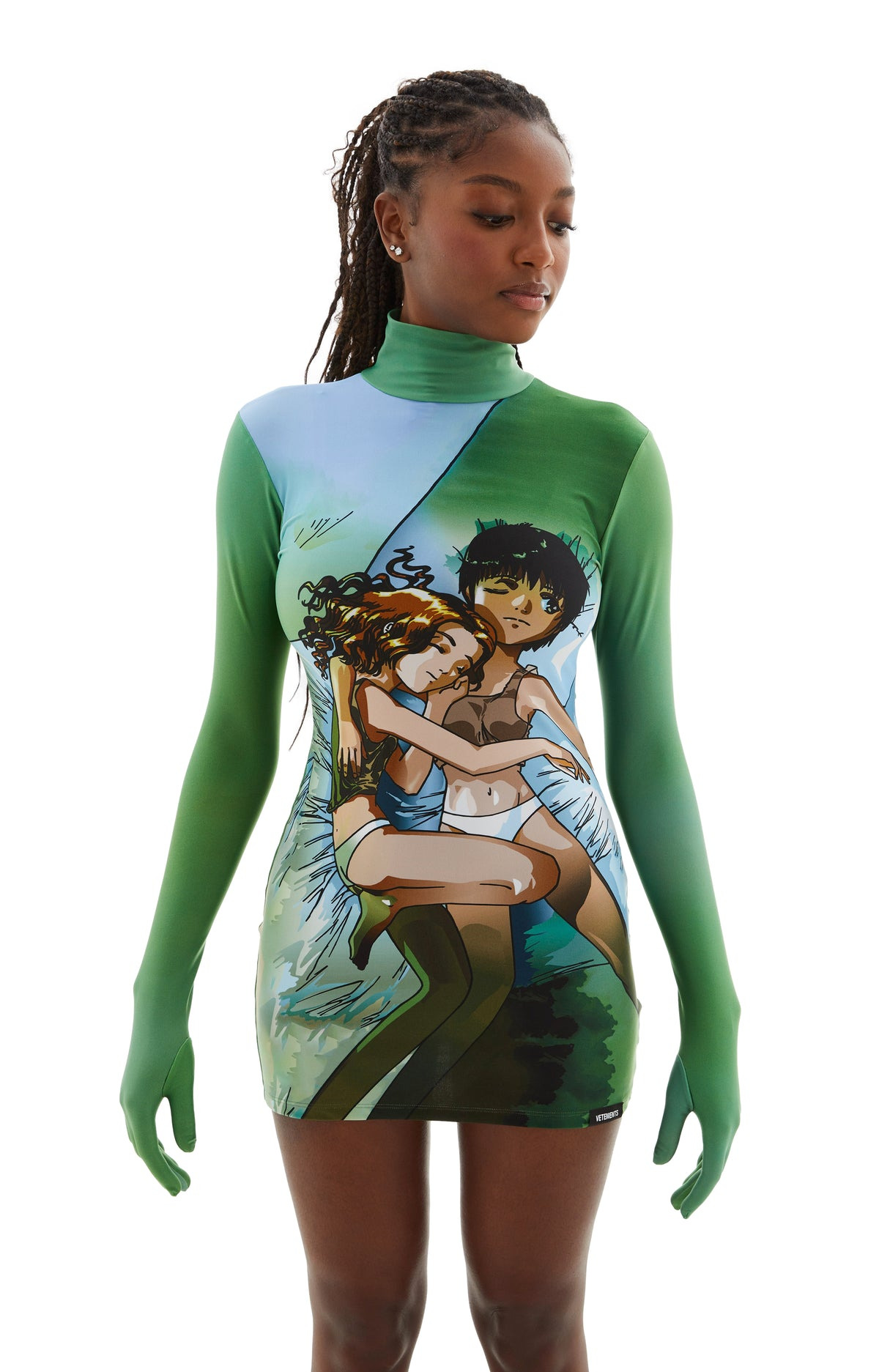 STYLING DRESS WITH GLOVES (GREEN) - 1