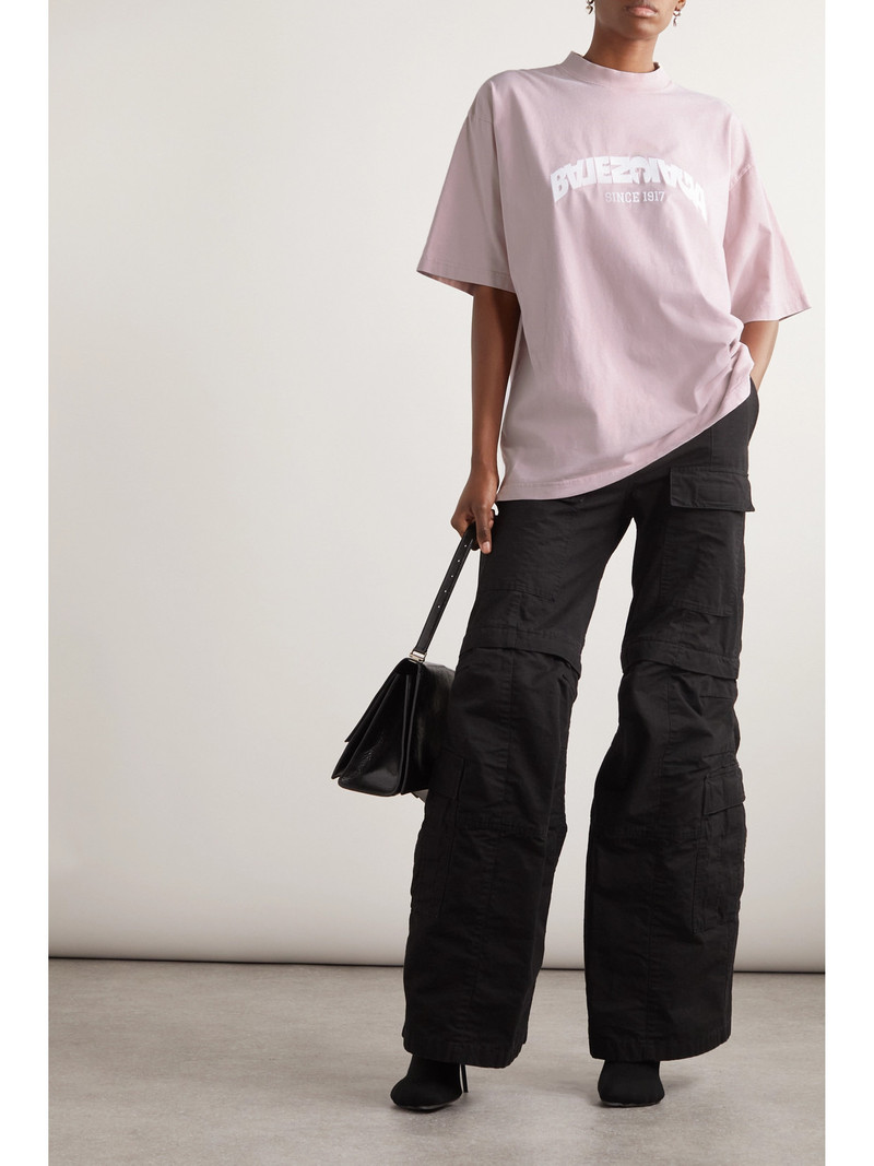 BALENCIAGA Printed Cotton-jersey T-shirt outlook