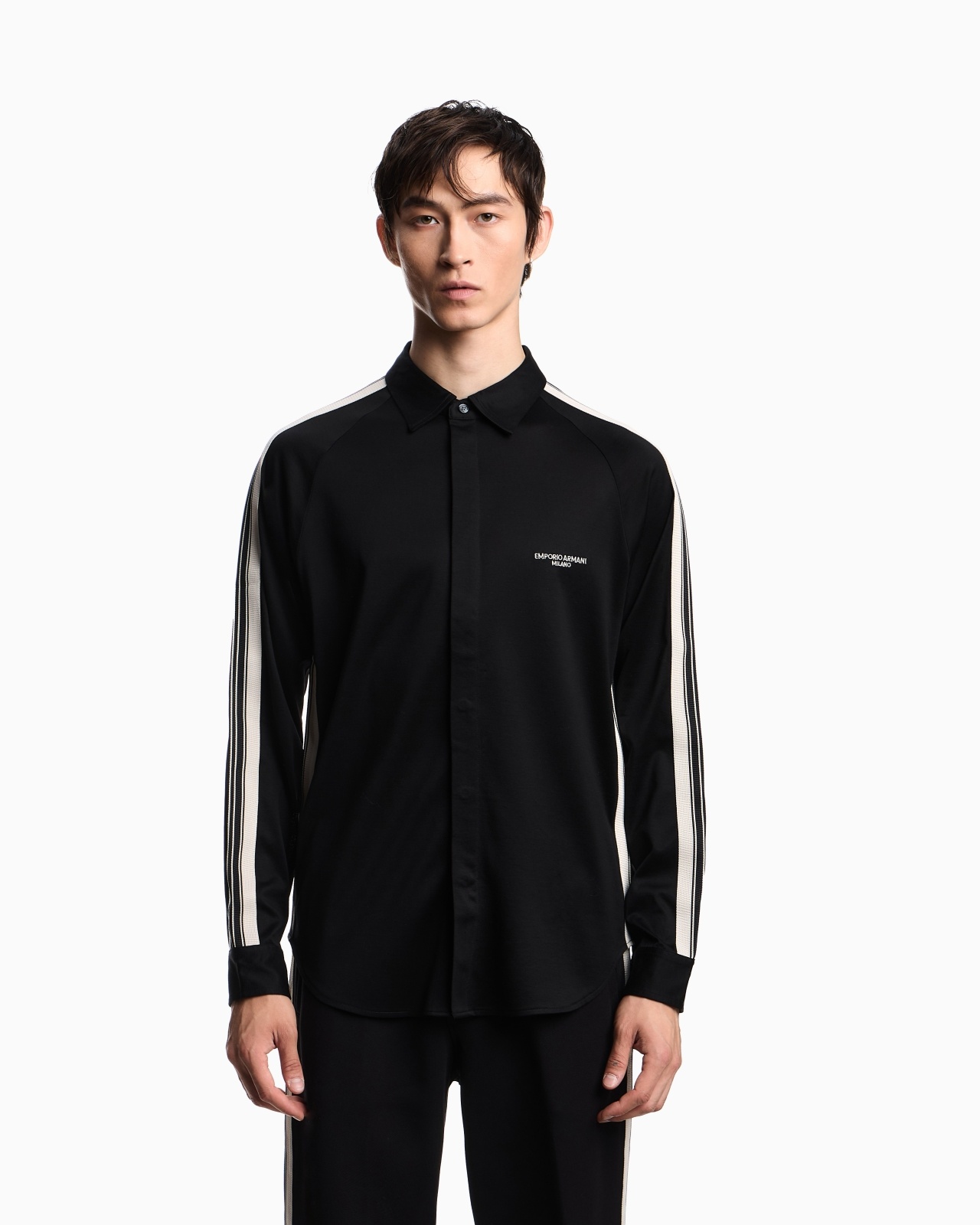 ASV SLIM-FIT SHIRT IN LYOCELL-BLEND JERSEY WITH BANDS - 4