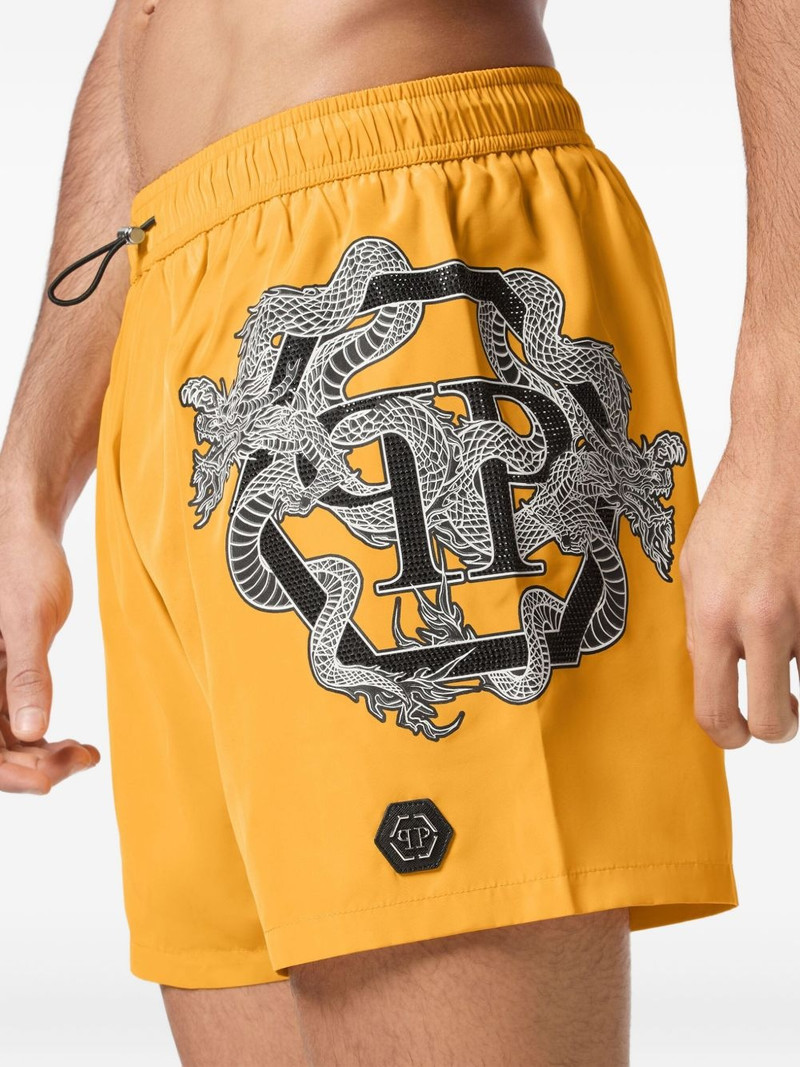 PHILIPP PLEIN graphic-print swim shorts outlook