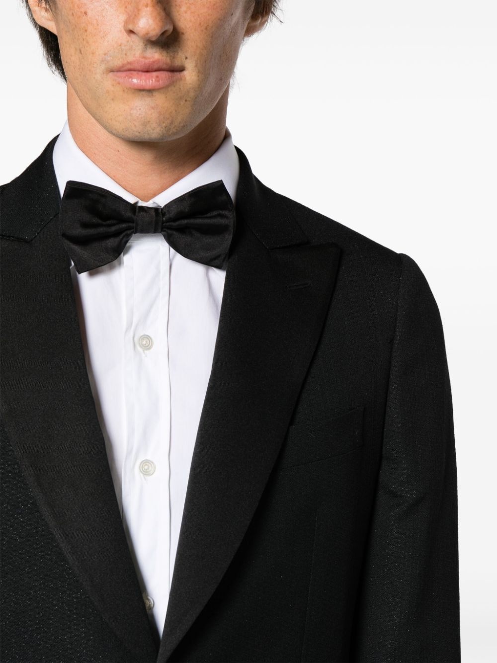 lurex-detail single-breasted blazer - 5