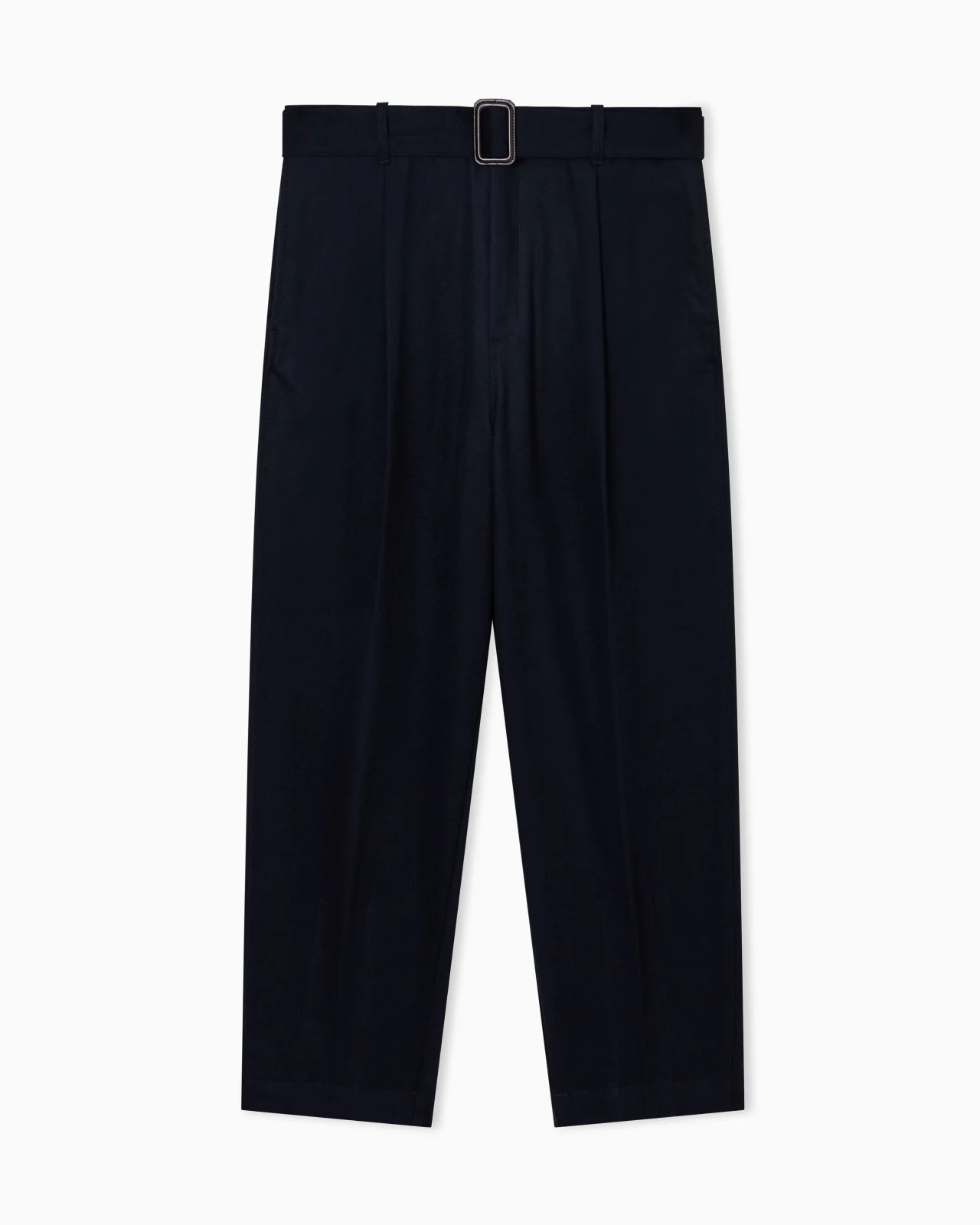 VIRGIN WOOL TROUSERS WITH BELT - 1