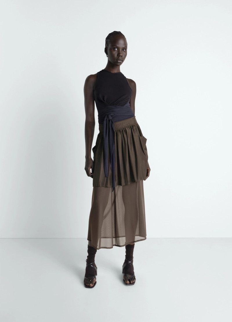 Lemaire DOUBLE LAYER SKIRT IN SILK HABOTAI outlook