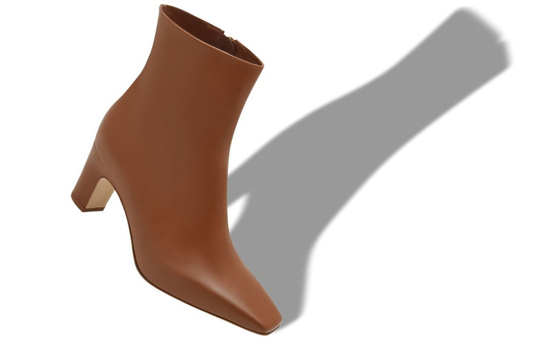Manolo Blahnik Light Brown Calf Leather Ankle Boots outlook