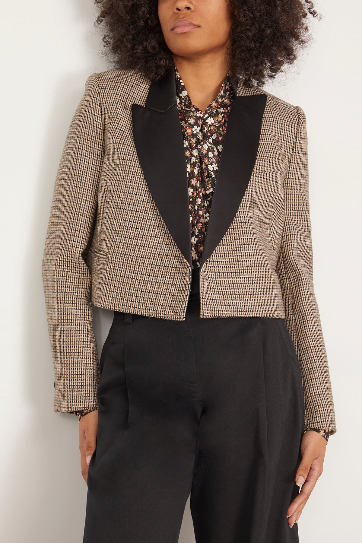 Graphic Elegance Jacket in Pepita Mix Khaki - 3