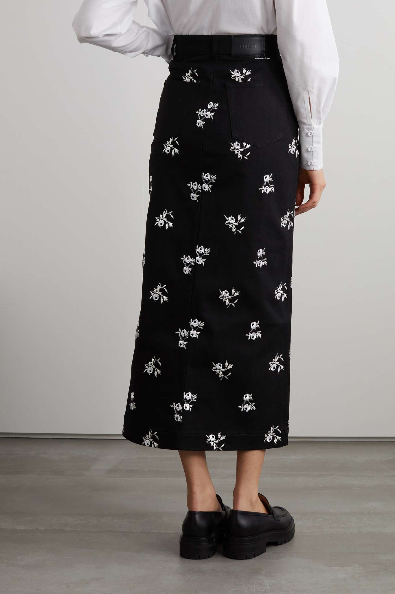 Catherine embroidered denim midi skirt - 3