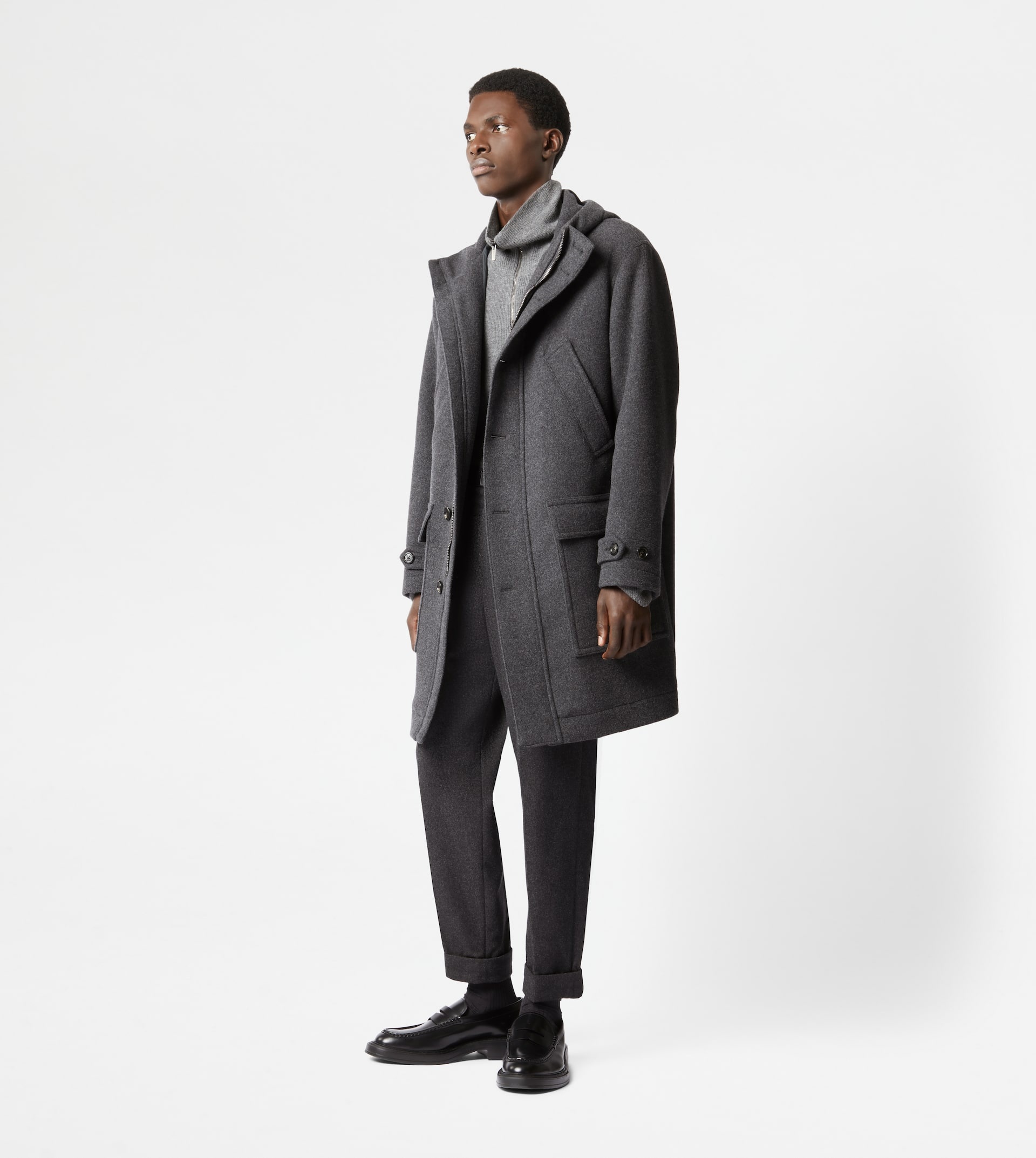 PARKA IN WOOL - GREY - 4
