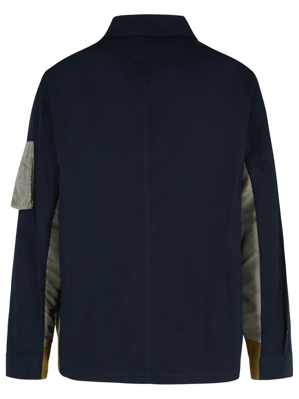 Sacai 'Oxford' Navy Cotton Blend Jacket Men - 3