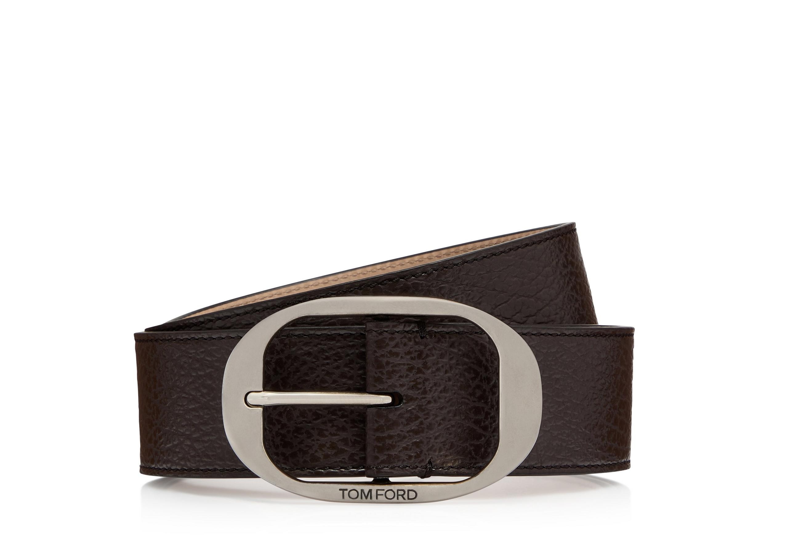 GRAIN LEATHER OVAL BELT - 1