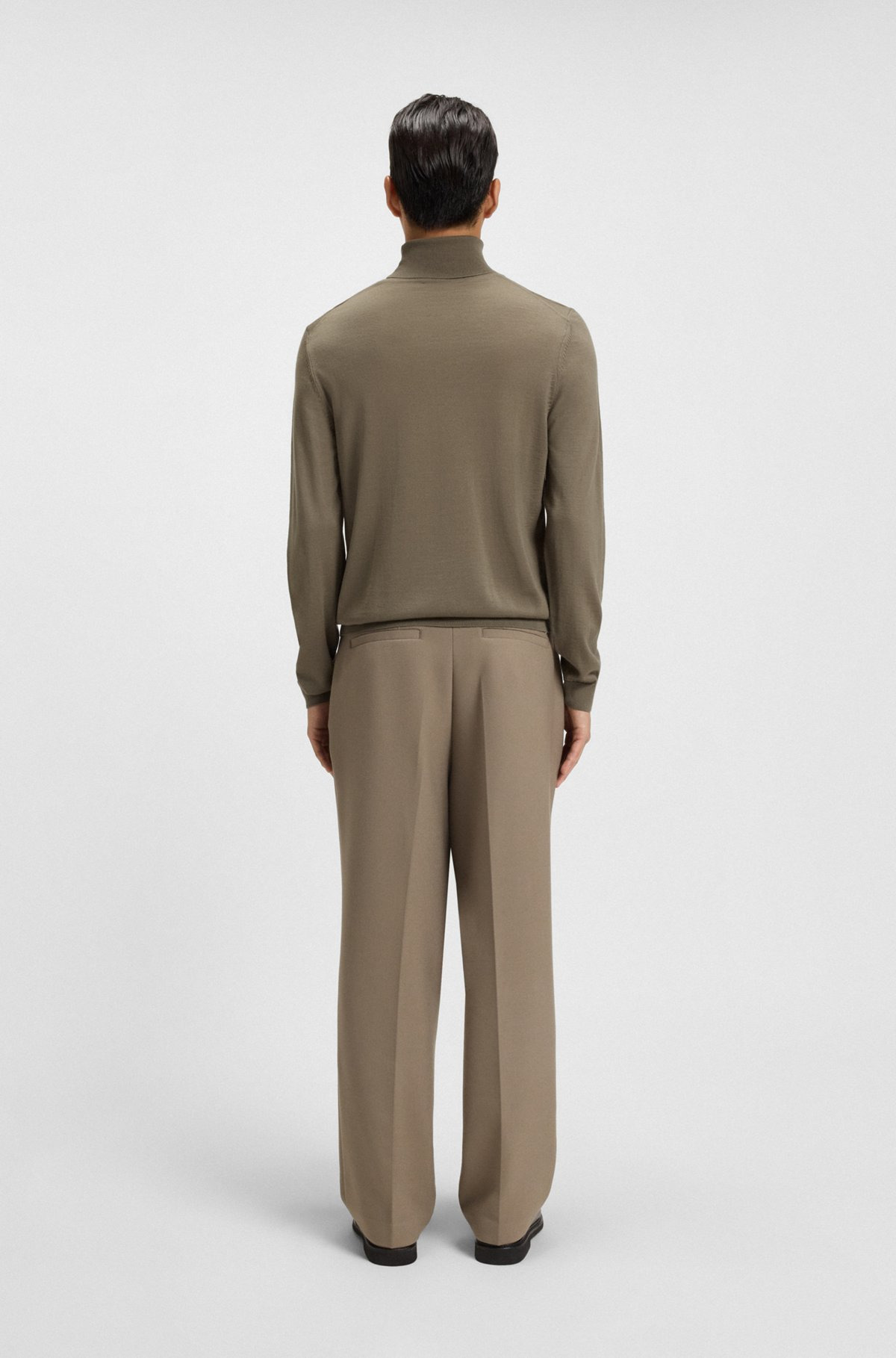 REGULAR-FIT ROLL-NECK SWEATER IN MERCERIZED VIRGIN WOOL - 5