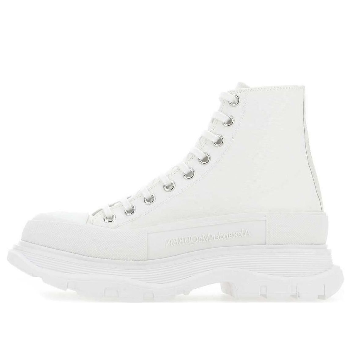 Alexander McQueen Canvas Tread Slick High Top Sneakers 'White' 604254W4L329000 - 1